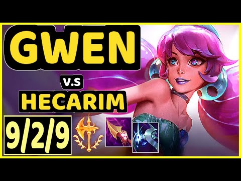 KIKIS (GWEN) vs HECARIM - 9/2/9 KDA JUNGLE GAMEPLAY - EUW Ranked GRANDMASTER