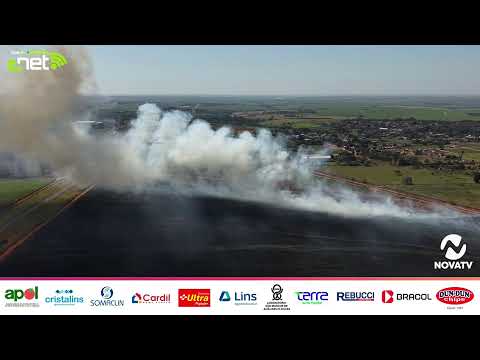 Incêndio de grandes proporções próximo a cidade de Guaiçara/SP