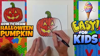 How to Draw a Halloween Pumpkin | Easy Art Lesson for Kids & Beginners