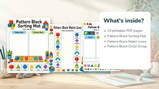 Pattern Block Play Pages | Pattern Worksheets for Preschool | Printable PDF | Etsy | 08