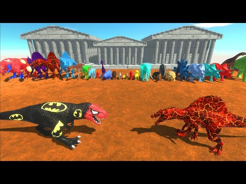 Color Battle CARNIVORE DINOSAURS vs HERBIVORE DINOSAURS - Animal Revolt Battle Simulator