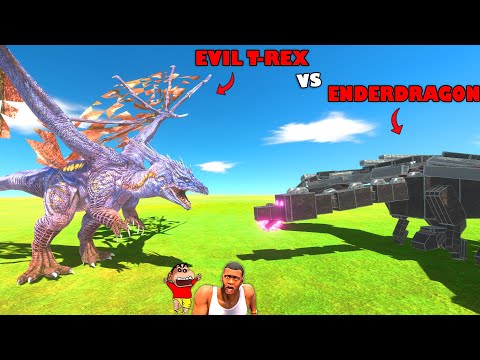 UPGRADED T-REX vs ENDERDRAGON CUSTOM UNITS in Animal Revolt Battle Simulator| SHINCHAN CHOP FRANKLIN