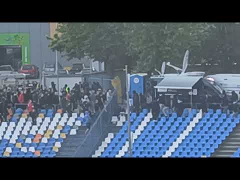 Stal Rzeszów - Wisła Kraków 25.05.2025. Kibice Stali Rzeszów pod sektorem Wisły.