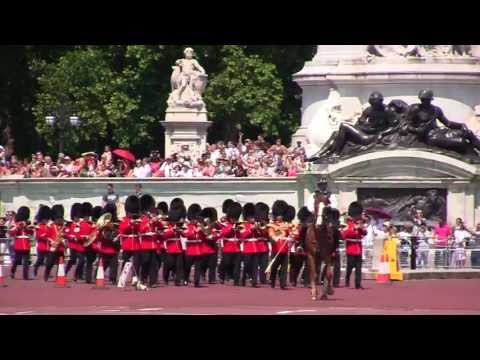 Band of the Grenadier Guards return to Wellington Barracks 7 July 2013