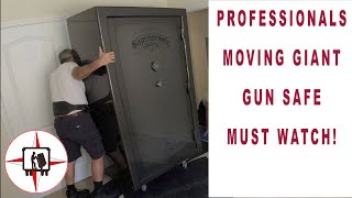 PROFESSIONALS MOVING GIANT GUN SAFE. MUST WATCH!