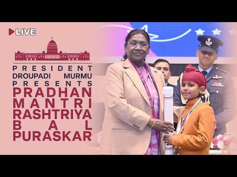 President Droupadi Murmu presents Pradhan Mantri Rashtriya Bal Puraskar at Vigyan Bhavan, New Delhi