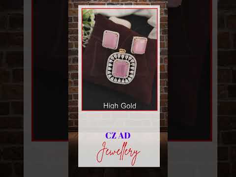 Cz ad jewelry high gold polish designer party wear fancy sty...