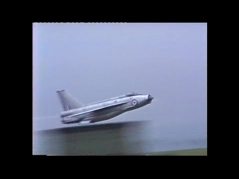 English Electric Lightning F6 XP693 departs RAF Binbrook to its base at BAE Warton on. 26 May 1988.