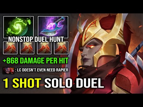 WTF +868 Damage Per Attack Instant 1 Shot Solo Duel Legion Commander with Refresher Arcane Dota 2