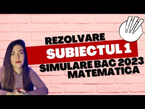 Rezolvarea Subiectului 1 din Simularea de BAC 2023 Profil Tehnologic