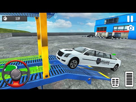 Police Limousine Being Transported in Trailer Truck - Car Transporter Simulator - Android Gameplay