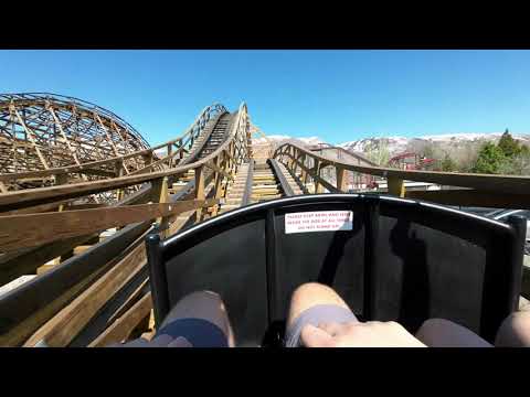 Front row point of view footage of Roller Coaster
