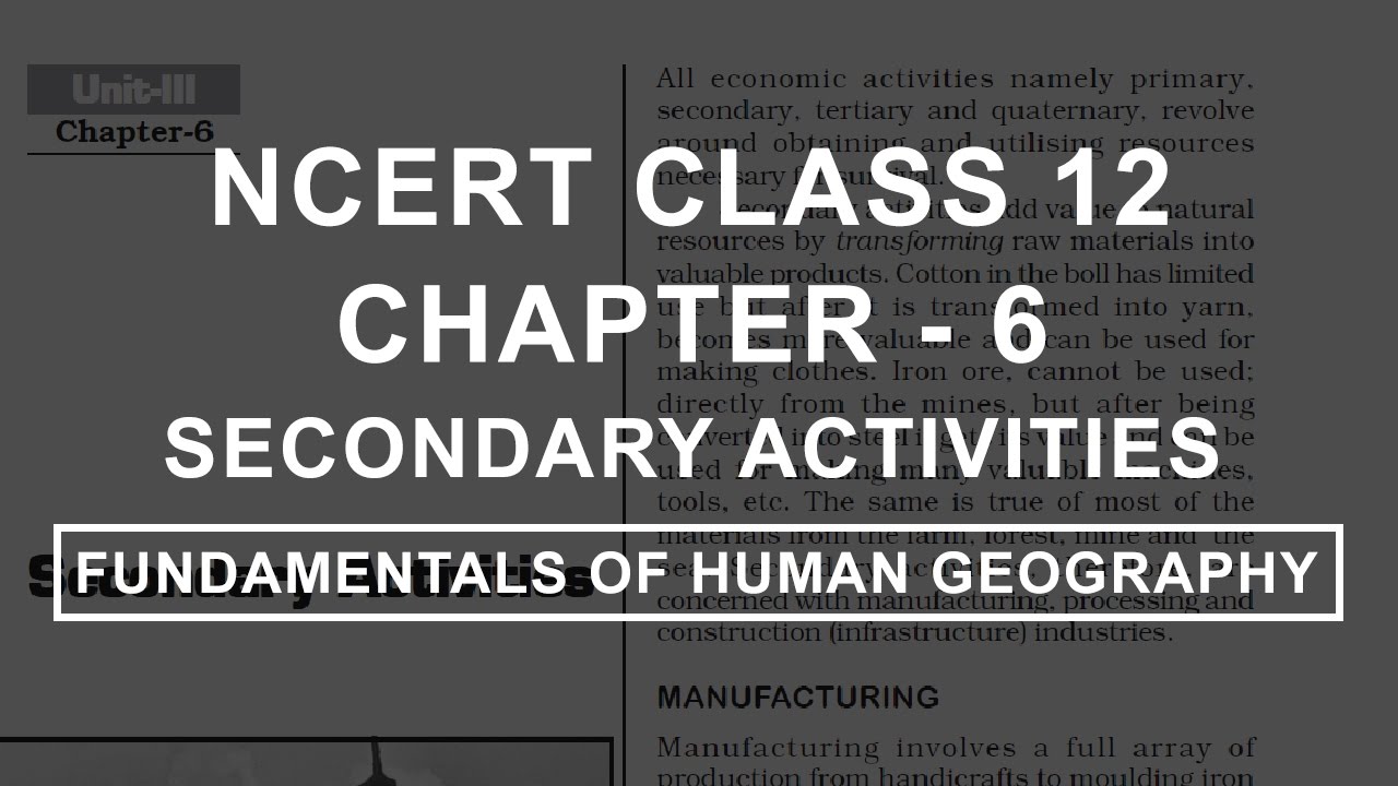 Secondary Activities - Chapter 6 Geography NCERT Class 12