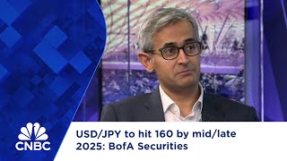 USD/JPY to hit 160 by mid/late 2025: BofA Securities