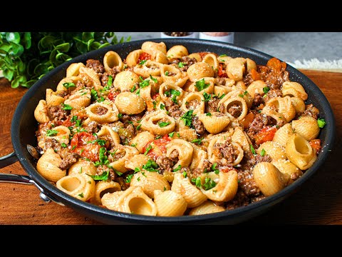 My husband's favorite recipe! Pasta with Ground beef! Simple and incredibly delicious!