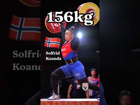 ☀️ Solfrid Koanda 🇳🇴 156kg /343lbs C&amp;J slow motion 2026 European  #weightlifting championships