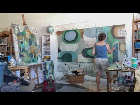 studio painting diptych -claire b cotts