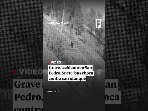 Accidente en la Troncal: buseta chocó contra carrotanque en San Pedro #Shorts