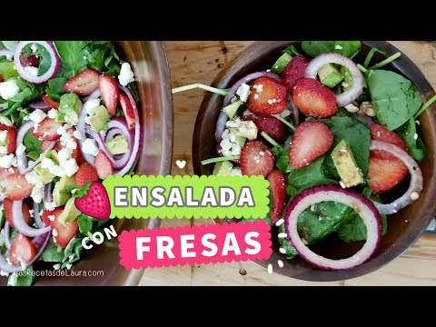 Ensalada de Espinacas con Fresas + aderezo Sorteo Internacional Bateria Las Recetas de Laura