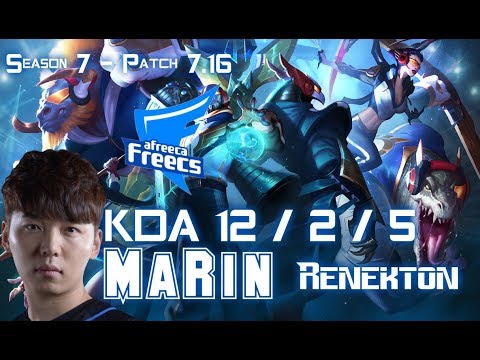 AFs MaRin RENEKTON vs RIVEN Top - Patch 7.16 KR Ranked