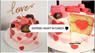 Valentine's day cake with surprise heart ❤️ inside