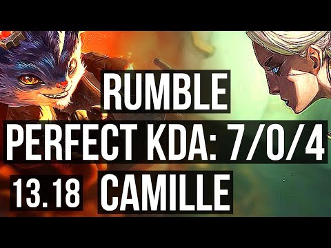 RUMBLE vs CAMILLE (TOP) | 7/0/4, 3.5M mastery, 800+ games, Godlike | EUW Master | 13.18