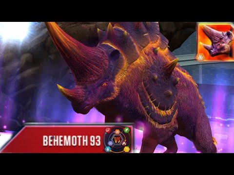 BEHEMOTH 93 BOSS- Jurassic World The Game- Behemoth VS Rhinoprotodon