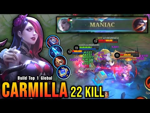 Almost SAVAGE!! 22 Kills Carmilla Offlane Monster!! - Build Top 1 Global Carmilla ~ MLBB