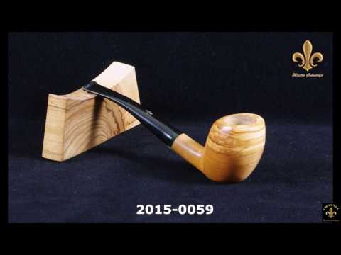 2015-0059 "Egg 1/4 bent" olivewood pipe Mastro Grandolfo