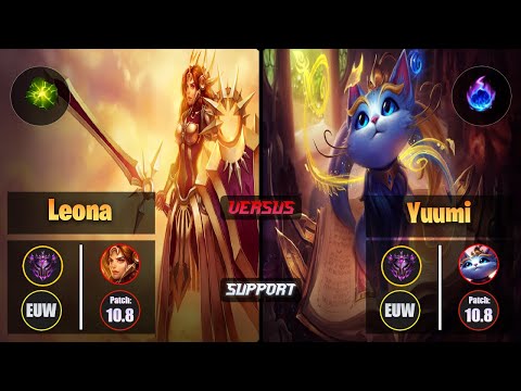 Master LEONA [Aftershock] (Support) VS  YUUMI - Master EUW Patch 10.8