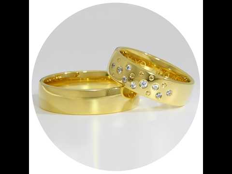 Verighete Cuplu Aur Galben 14K – Diamante Naturale | Florence