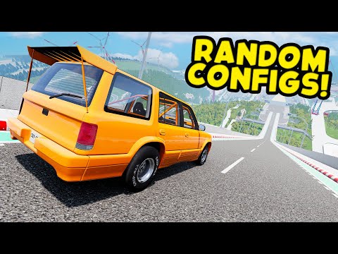 Which Randomly Generated Car Config Can Fly The Furthest On Car Jump Arena? PART 1 - BeamNG Drive