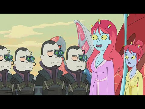 Christina Hendricks and Patton Oswalt as Unity and Beta Seven | Rick and Morty | Felix Kargegie YT