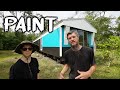 Bold, Black Vintage Home Paint Job - Salvaged Mobile Home Rebuild