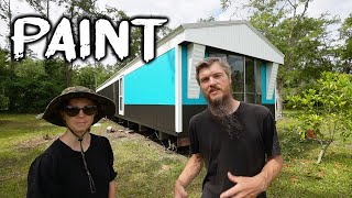 Painting it Black - Salvaged Mobile Home Rebuild