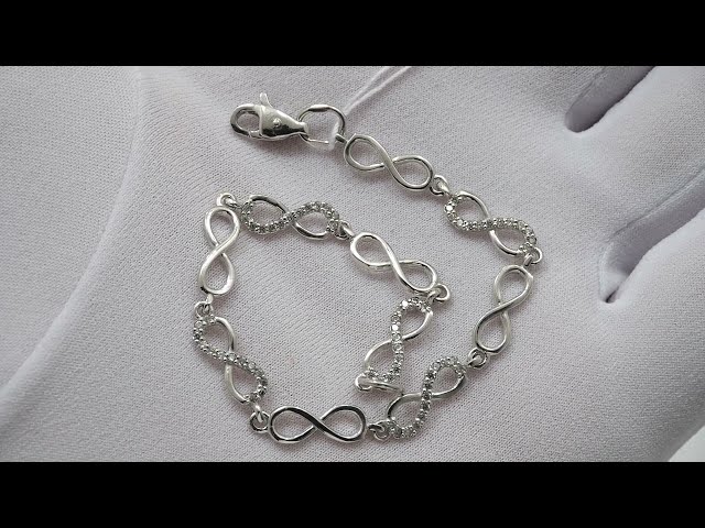 Серебряный браслет "Бесконечность" 9цф Видеообзор