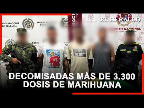 Incautan más de 3.300 dosis de marihuana en el barrio La Central, Soledad: tres sujetos capturados