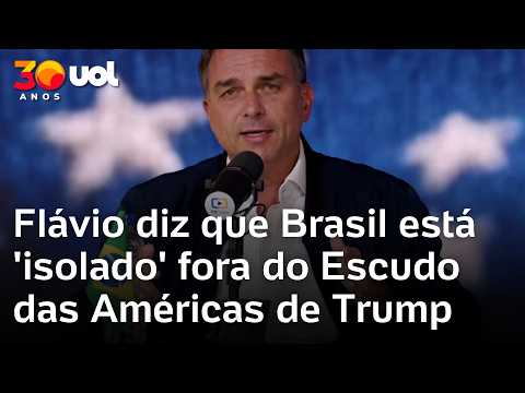 Flávio Bolsonaro critica Lula e diz que Brasil está ‘isolado’ fora do Escudo das Américas de Trump