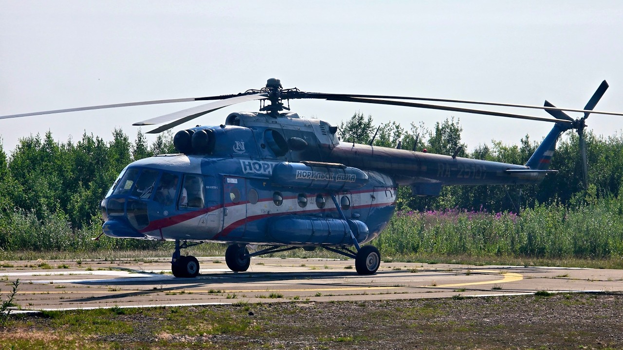 Ми-8 а/к Норильск Авиа | Рейс Норильск – Снежногорск | Усть-Хантайская ГЭС