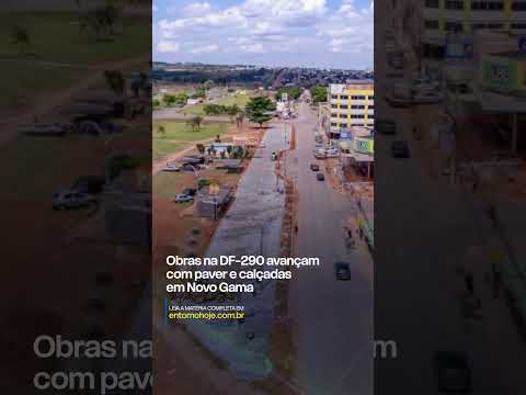 Obras na DF 290 avançam com paver e calçadas em Novo Gama