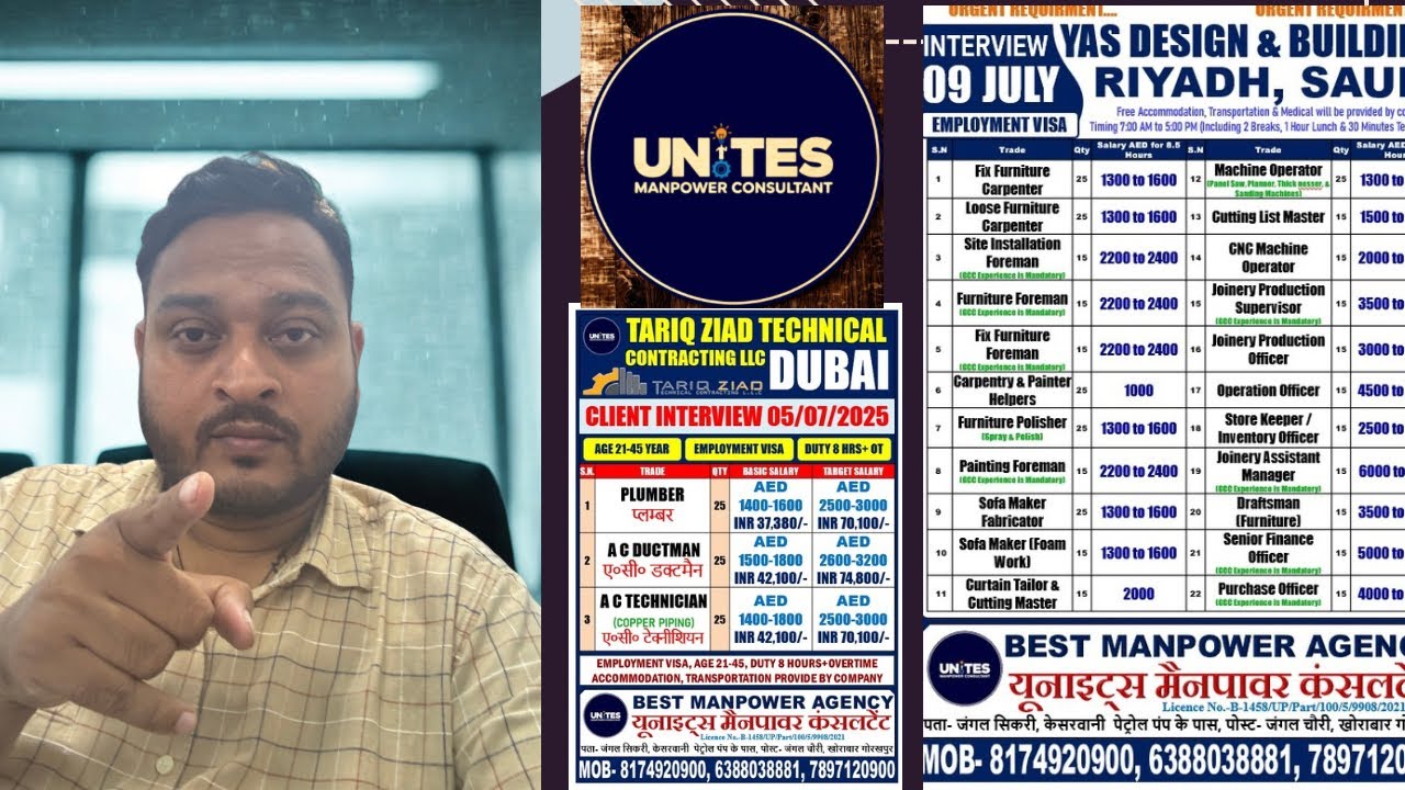 विदेश नौकरी इंटरव्यू अलर्ट | Dubai & Saudi Jobs | Live इंटरव्यू डिटेल्स आज ही देखें!