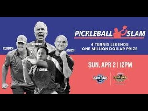 Agassi/Roddick vs  McEnroe/Chang - Tennis LEGENDS play pickleball! - $1 million Slam ESPN