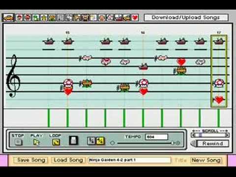 Ninja Gaiden "Unbreakable Determination" / "Ryu's Determination" (Act 4-2) in Mario Paint Composer