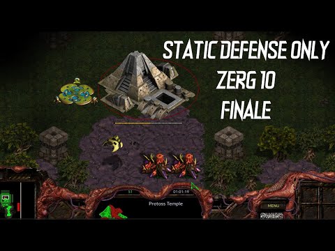 Starcraft 1 - Static Defense Only Challenge Run - Zerg Mission 10 - Full Circle