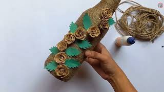 Bottle craft ideas - reuse waste beer bottle | best out of waste | How to decorate waste beer bottle