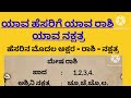 ಯಾವ ಹೆಸರಿಗೆ ಯಾವ ರಾಶಿ ಯಾವ ನಕ್ಷತ್ರ First Name Ra