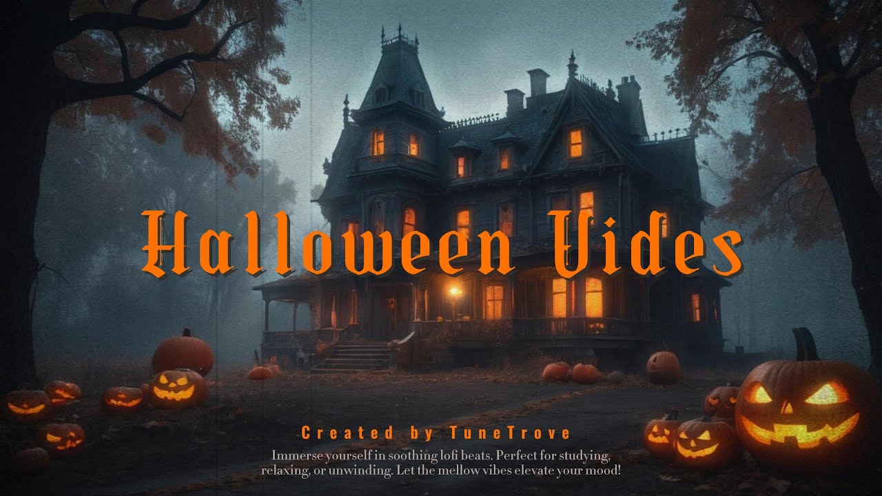 Cozy Autumn Village Halloween Night Vibes🎃Scary Halloween Sounds👻Spooky Halloween Background Music