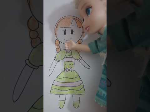 💚🩷 How to Draw Elsa and Anna Toddler Annia! - Elsia Annia Drawing #shorts #kids #drawing