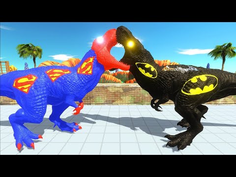 BATMAN SPINOSAURUS & BATMAN T-REX DEATH RUN - Animal Revolt Battle Simulator