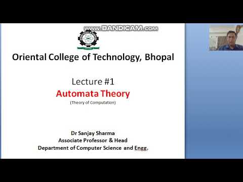 Lecture #1 Topic: Introduction To Automata Theory Dr Sanjay K Sharma